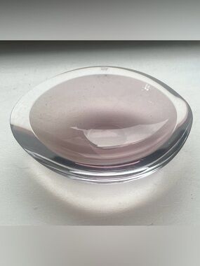 Kosta Boda Pale Pink Sculptural Glass Bowl